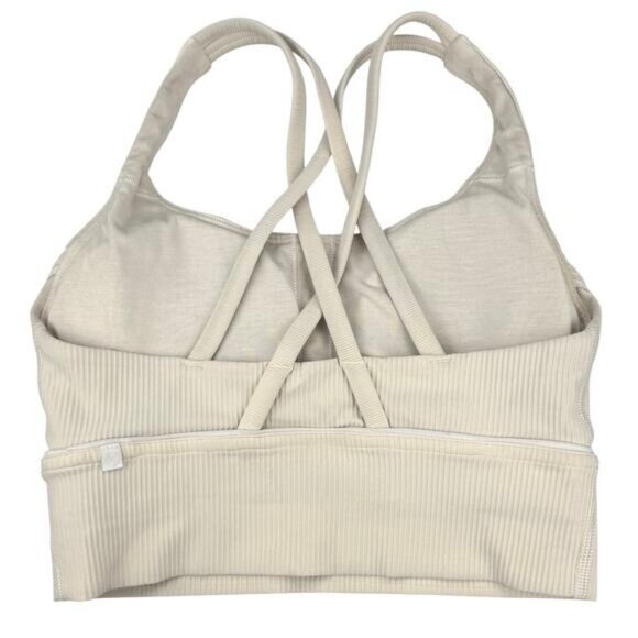 LULULEMON Energy Bra Longline Ribbed Medium Support B–D Cups Size 4 Chantilly - Picture 4 of 6